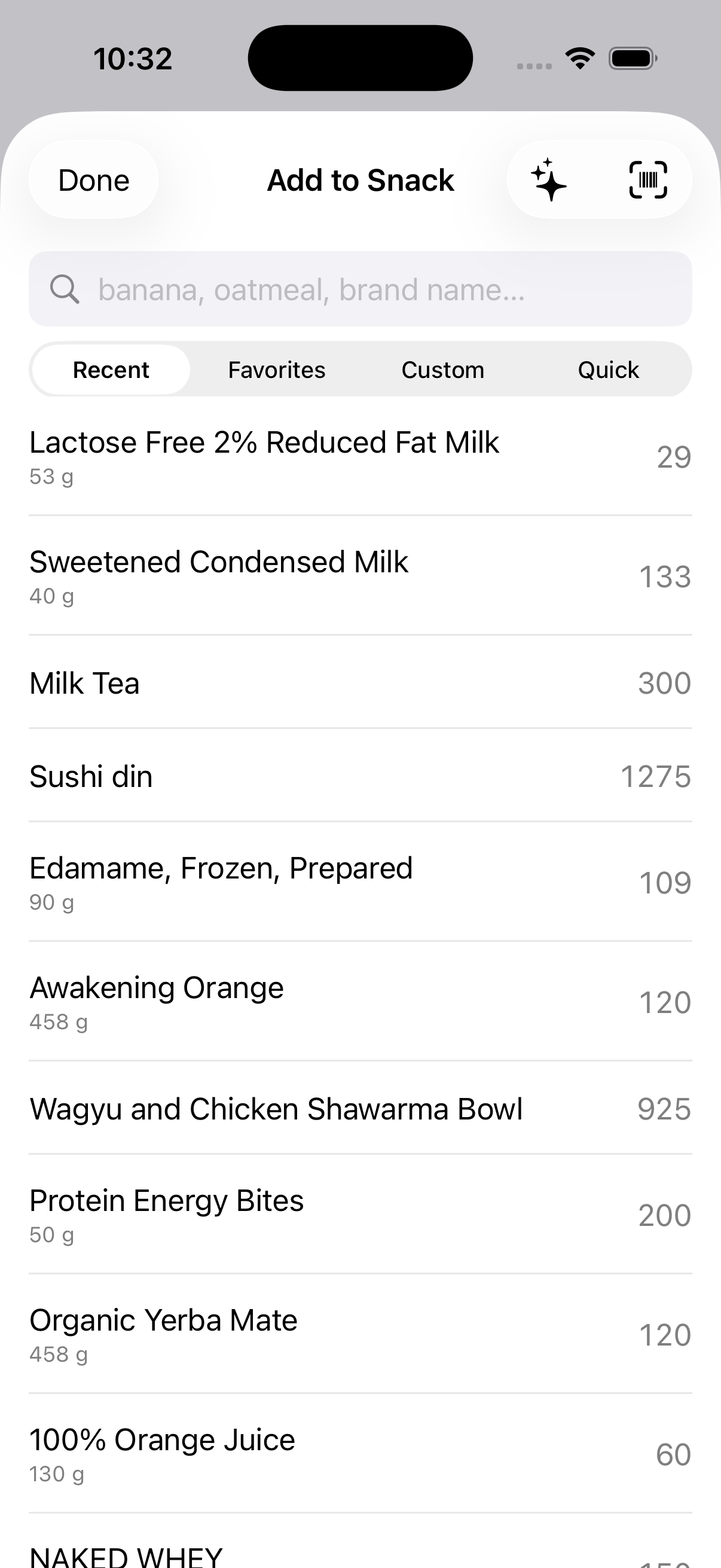AI meal scanning